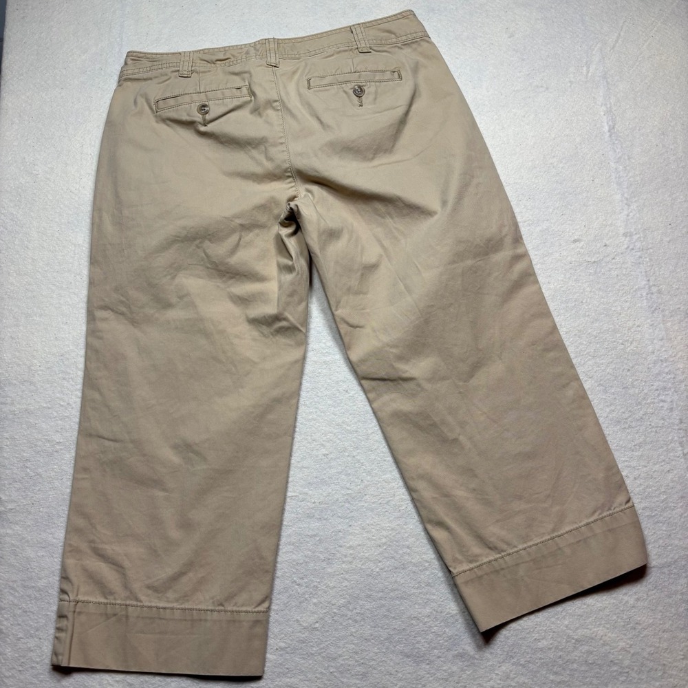 Gap Favorite Khaki Capri Pants Tan Beige 100% Cotton Cropped Chinos Size 6 #375 - Picture 2 of 12